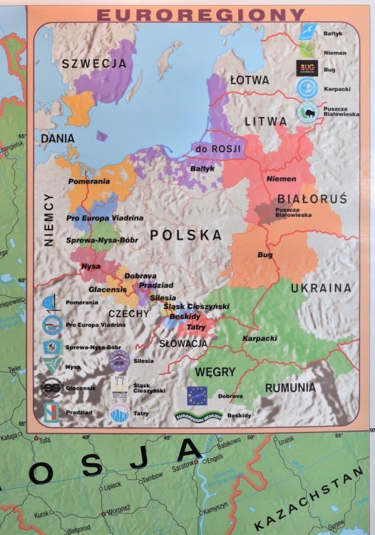 UE - strefa Shengen 1:4 000 000 Mapa do wpinania Meridian fragment 4