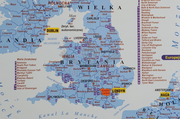 Unia Europejska 1:4 700 000 Mapa w ramie Piętka fragment 1
