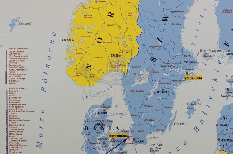 Unia Europejska 1:4 700 000 Mapa w ramie Piętka fragment 6