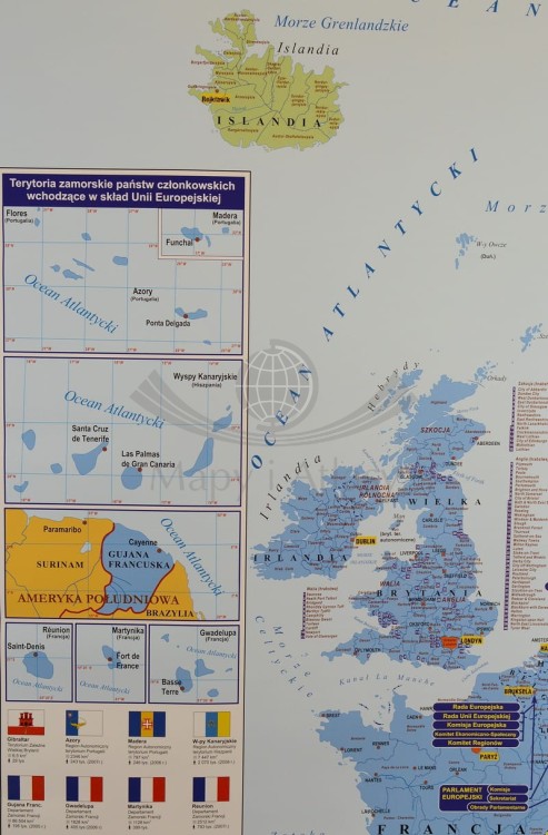 Unia Europejska 1:4 700 000 Mapa w ramie Piętka fragment 7