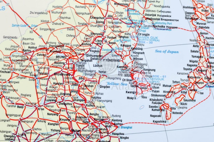 Europa i Azja kolejowa Mapa w ramie Wydawnictwo Kartograficzne Karta fragment 4