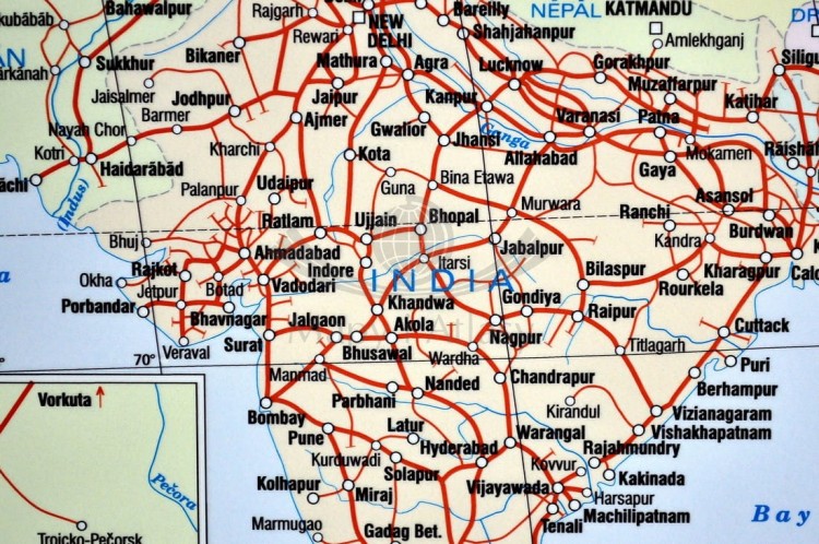 Europa i Azja kolejowa Mapa w ramie Wydawnictwo Kartograficzne Karta fragment 5
