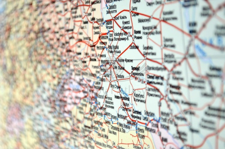 Europa i Azja kolejowa Mapa w ramie Wydawnictwo Kartograficzne Karta fragment 9