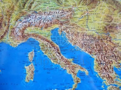 Europa panorama Mapa do wpinania Stiefel fragment 1