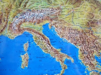 Europa panorama Mapa magnetyczna Stiefel fragment 1