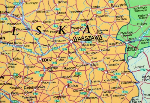 Europa polityczno-drogowa 1:4 700 000 Mapa do wpinania Jokart fragment 1