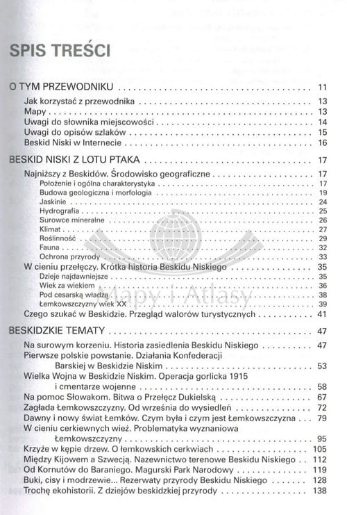 Beskid Niski. Przewodnik wydawnictwa Rewasz. Spis treści 1