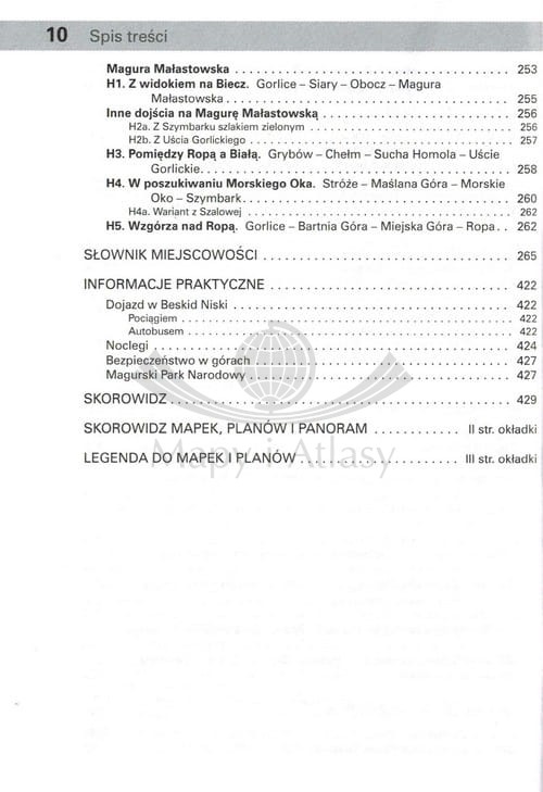 Beskid Niski. Przewodnik wydawnictwa Rewasz. Spis treści 4