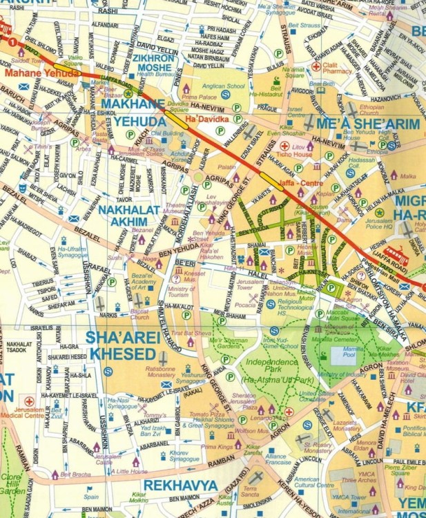 Jerozolima i Ziemia Święta Mapa wodoodporna ITMB fragment 1