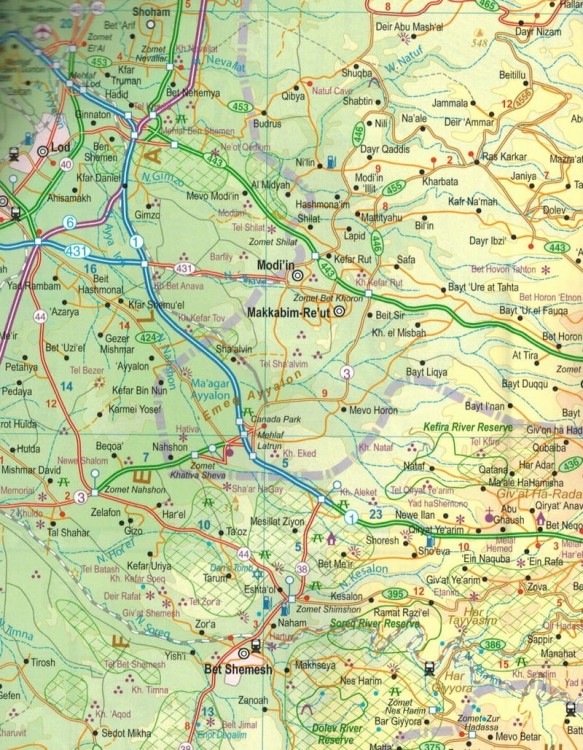 Jerozolima i Ziemia Święta Mapa wodoodporna ITMB fragment 3