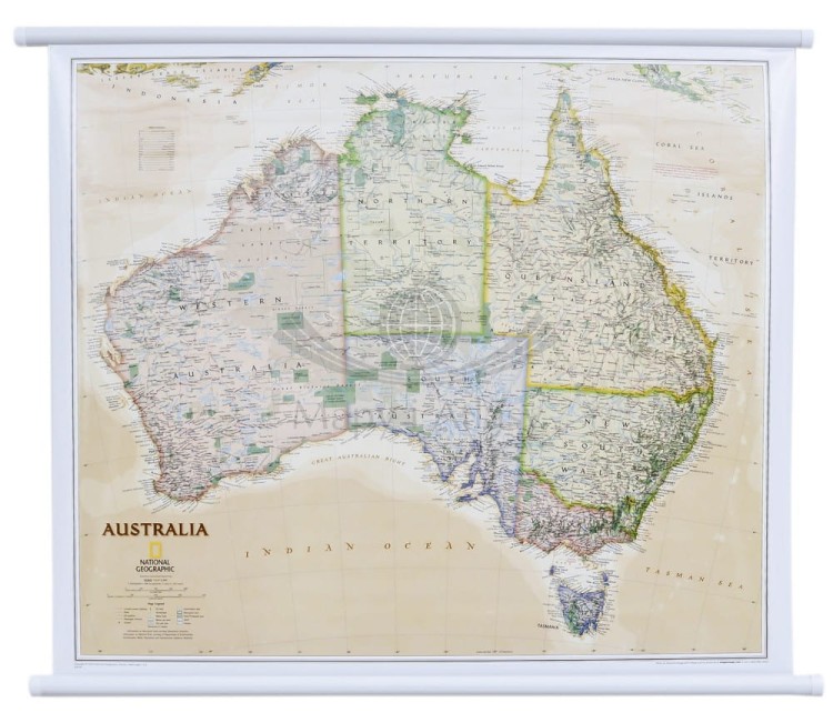 Australia 1:6 413 000. Mapa ścienna ekskluzywna. Wydawnictwo: National Geographic
