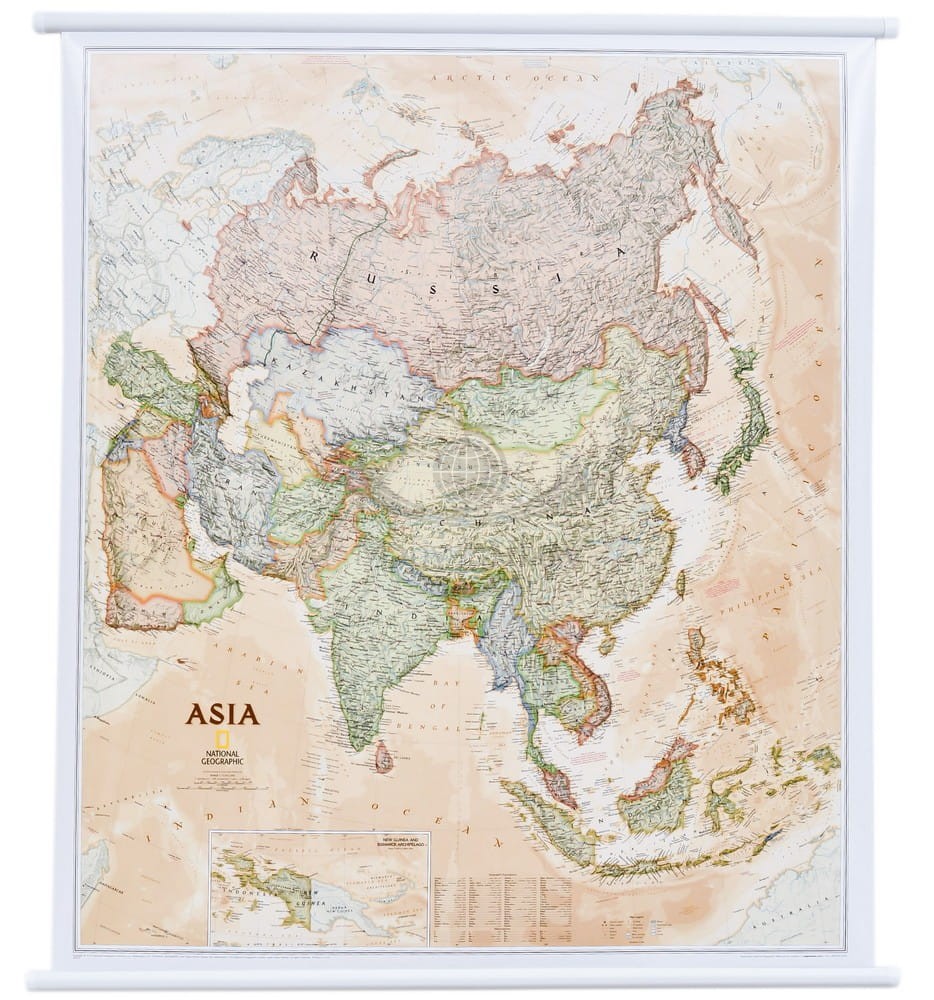 Azja 1:13 812 000. Mapa ścienna ekskluzywna. National Geographic