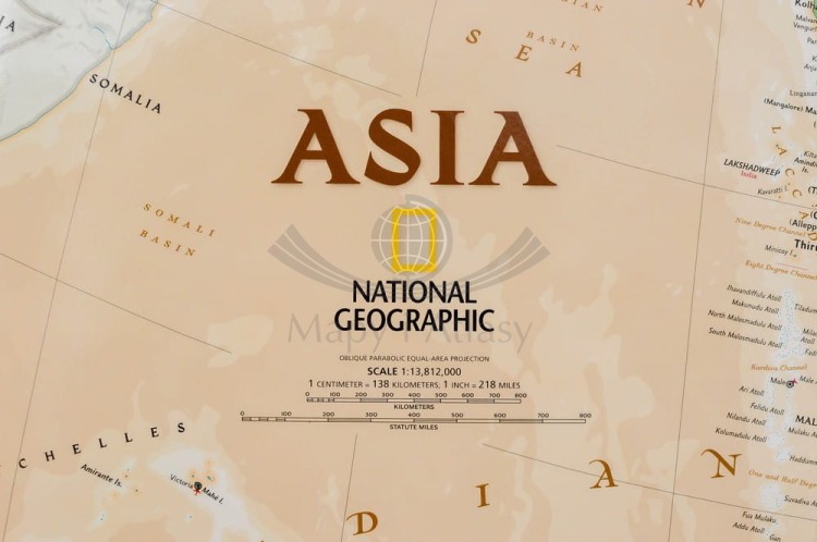 Azja 1:13 812 000. Mapa ścienna ekskluzywna. Wydawnictwo: National Geographic. Fragment 7