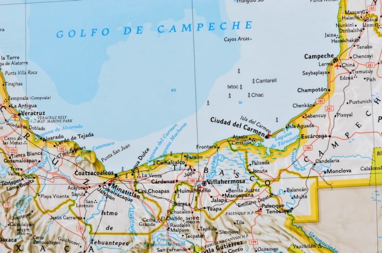 Meksyk 1:4 370 000. Mapa ścienna wydawnictwa National Geographic. Fragment 2