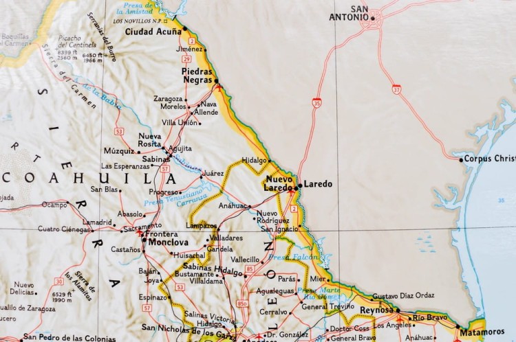 Meksyk 1:4 370 000. Mapa ścienna wydawnictwa National Geographic. Fragment 3