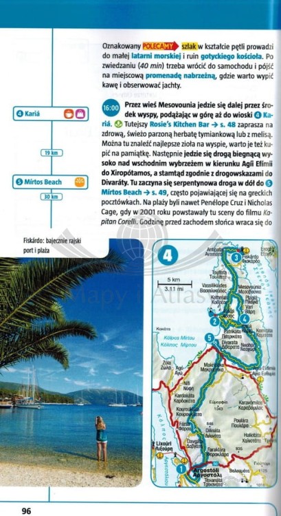 Zakintos Przewodnik z mapą w etui Marco Polo przykładowa strona 3