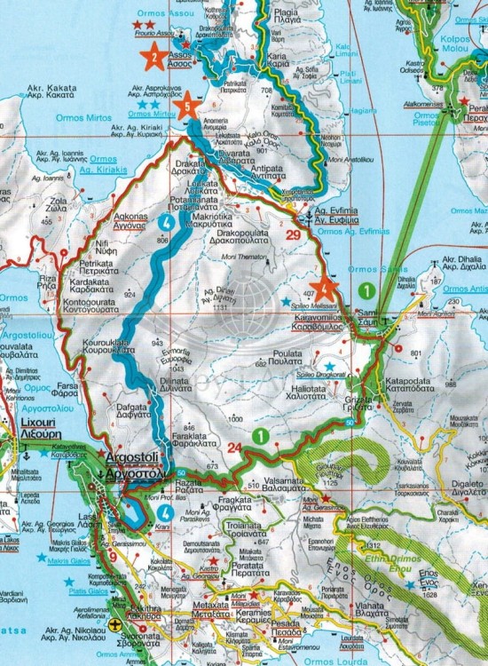 Zakintos Przewodnik z mapą w etui Marco Polo mapa fragment