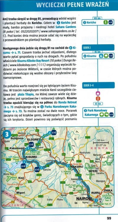 Kenia Przewodnik z mapą w etui Marco Polo przykładowa strona 3