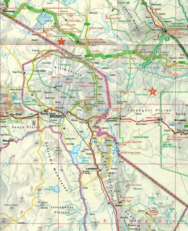 Kenia Przewodnik z mapą w etui Marco Polo mapa fragment