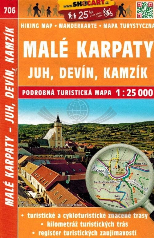Małe Karpaty, cz. południowa: Devin, Kamzik. Mapa turystyczna 706. Shocart