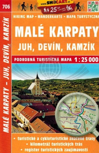 Małe Karpaty, cz. południowa: Devin, Kamzik Mapa turystyczna 706 Shocart. Okładka