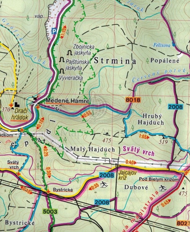 Małe Karpaty, cz. południowa: Devin, Kamzik Mapa turystyczna 706 Shocart fragment 2