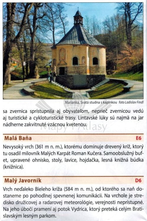 Małe Karpaty, cz. południowa: Devin, Kamzik Mapa turystyczna 706 Shocart informator