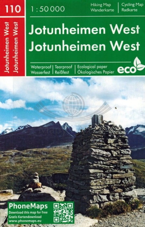 Jotunheimen, cz. zachodnia Wodoodporna mapa turystyczna 110 Freytag & Berndt okładka