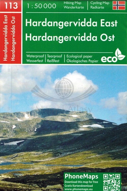 Hardangervidda, cz. wschodnia 1:50 000. Wodoodporna mapa turystyczna 113. Freytag & Berndt