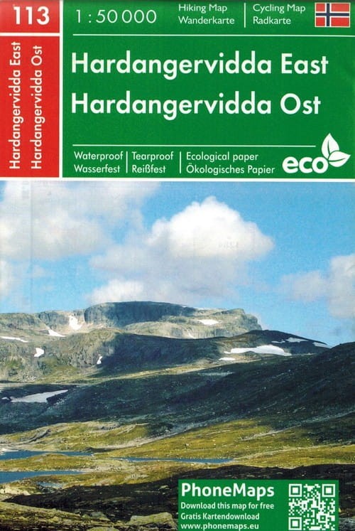 Hardangervidda, cz. wschodnia Wodoodporna mapa turystyczna 113 Freytag & Berndt okładka