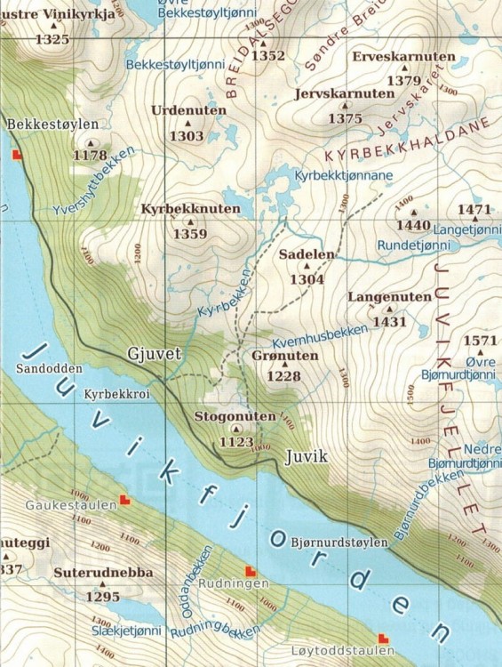 Hardangervidda, cz. wschodnia Wodoodporna mapa turystyczna 113 Freytag & Berndt fragment 2