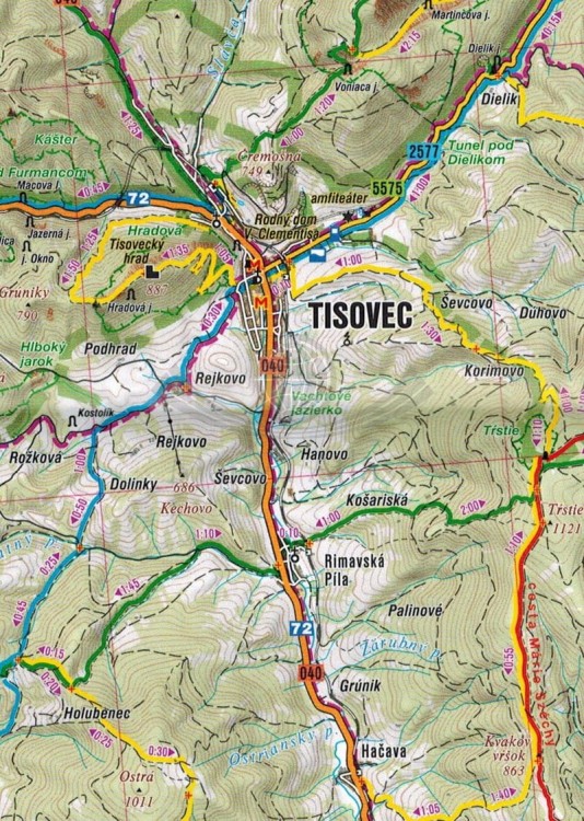 Niskie (Niżne) Tatry, Polana Mapa turystyczna 230 Shocart fragment 2