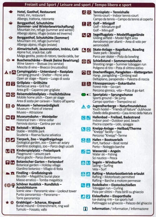 Alpy Retyckie. Ortler / Ortles, Cevedale. Wodoodporna mapa turystyczna 72 wydawnictwa Kompass. Legenda 2