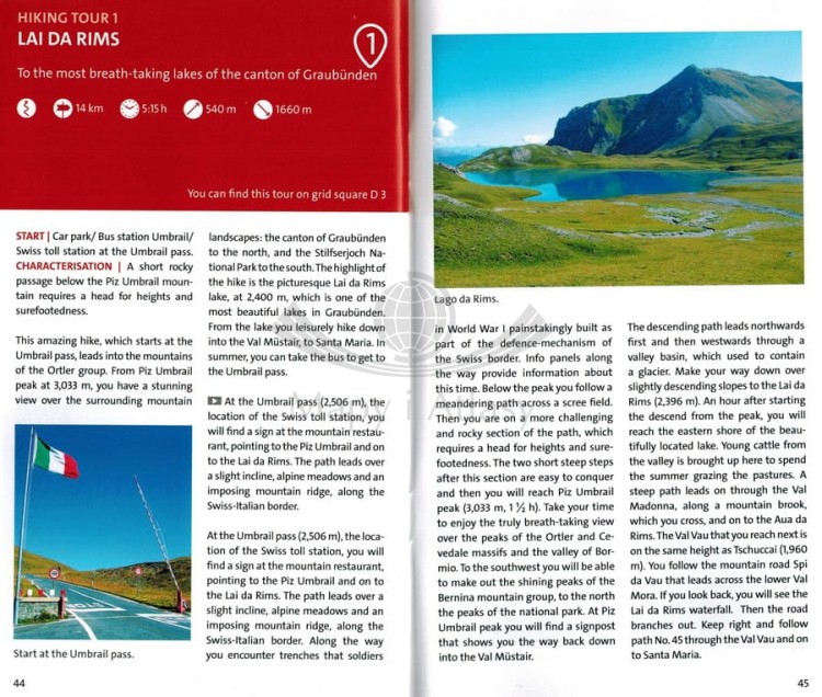 Bormio, Livigno Wodoodporna mapa turystyczna 96 Kompass informator przykładowa strona