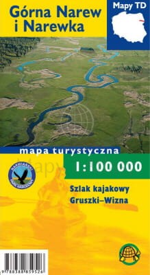 Górna Narew i Narewka. Szlak kajakowy Gruszki-Wizna. Laminowana mapa turystyczna wydawnictwa  Agencja TD