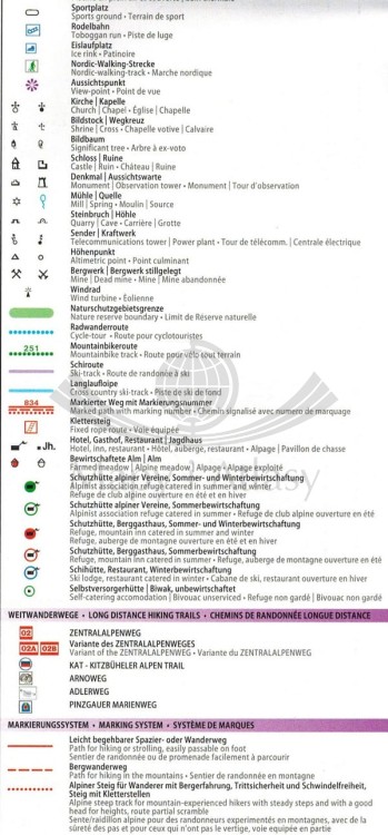 Grossvenediger, Oberpinzgau Mapa turystyczna WK 121 Freytag & Berndt legenda 2