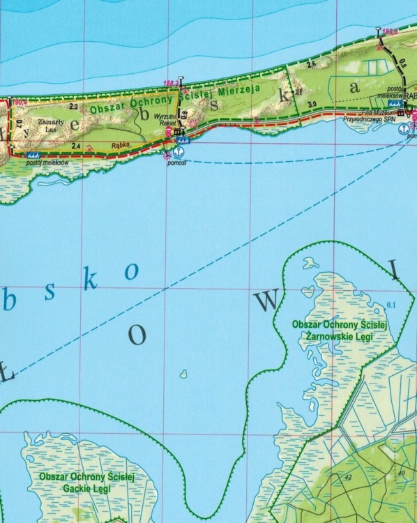 Słowiński Park Narodowy 1:50 000. Laminowana mapa turystyczna wydawnictwa ExpressMap. Fragment 2