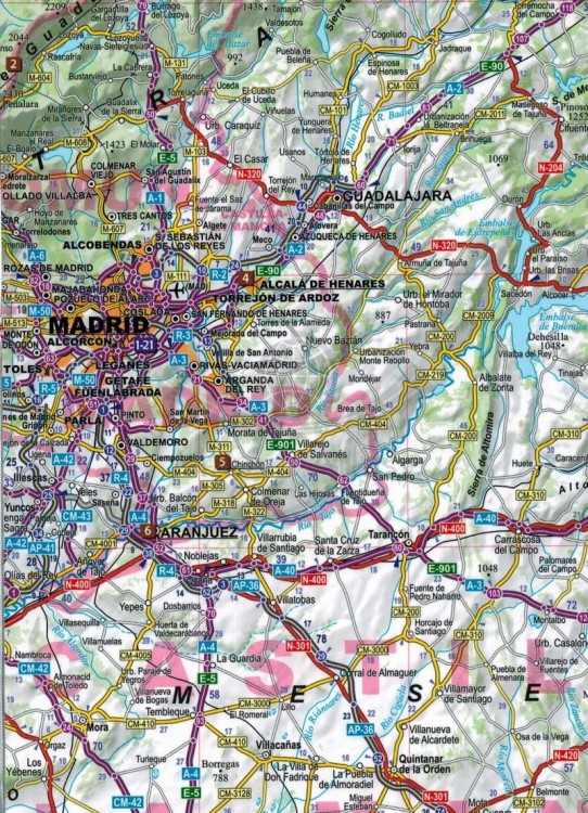 Hiszpania 3 w 1. Przewodnik, atlas, mapa wydawnictwa ExpressMap.  Mapa - fragment
