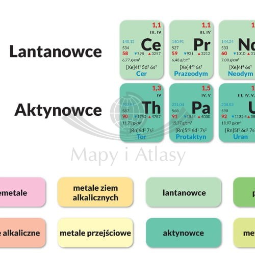 Układ okresowy pierwiastków. Plansza edukacyjna 214 x 140 cm. ArtGlob fragment 3