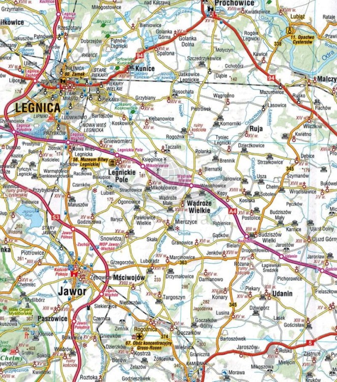 Dolnośląskie Mapa atrakcji turystycznych Compass fragment 1