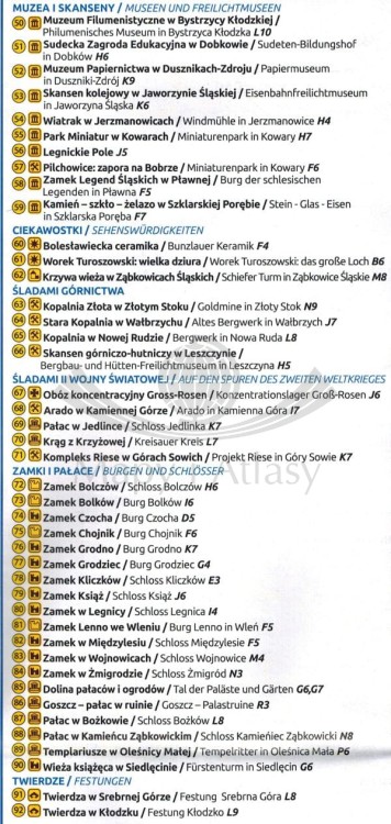 Dolnośląskie Mapa atrakcji turystycznych Compass spis atrakcji 2