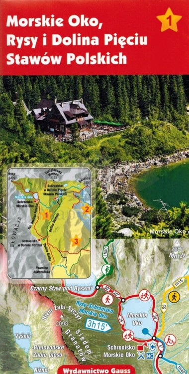 Tatry Polskie Schematy szlaków turystycznych Gauss. Mapa nr 1