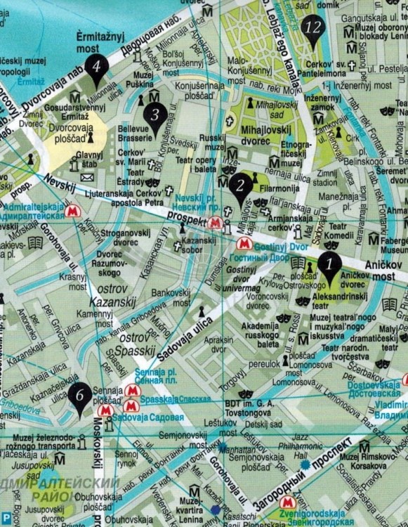 Petersburg Przewodnik z mapą Dumont mapa fragment