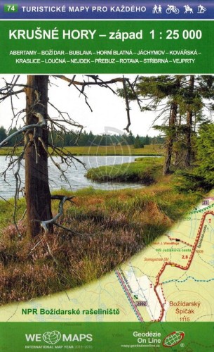 Krusne Hory (Rudawy) - zachód. Mapa turystyczna 74 wydawnictwa Geodezie On Line. Okładka