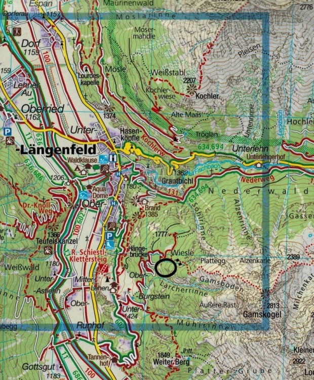 Sztubaje (Alpy Sztubajskie) 1:50 000. Wodoodporna mapa turystyczna 83 wydawnictwa Kompass. Fragment 2