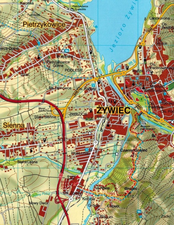 Beskid Żywiecki 1:50 000. Laminowana mapa turystyczna wydawnictwa WiT. Fragment 2