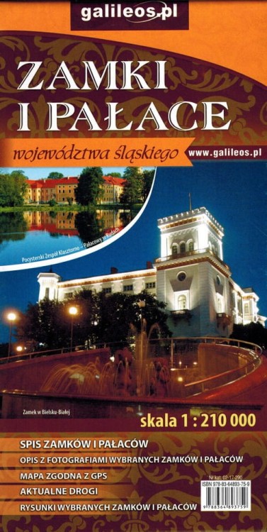Województwo śląskie. Zamki i pałace. Mapa samochodowo-turystyczna wydawnictwa Galileos. Okładka 2