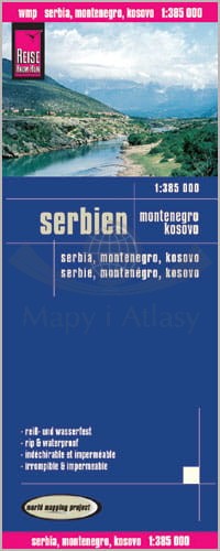 Serbia, Czarnogóra, Kosowo 1:385 000. Wodoodporna mapa samochodowo-turystyczna wydawnictwa Reise Know-How. Okładka