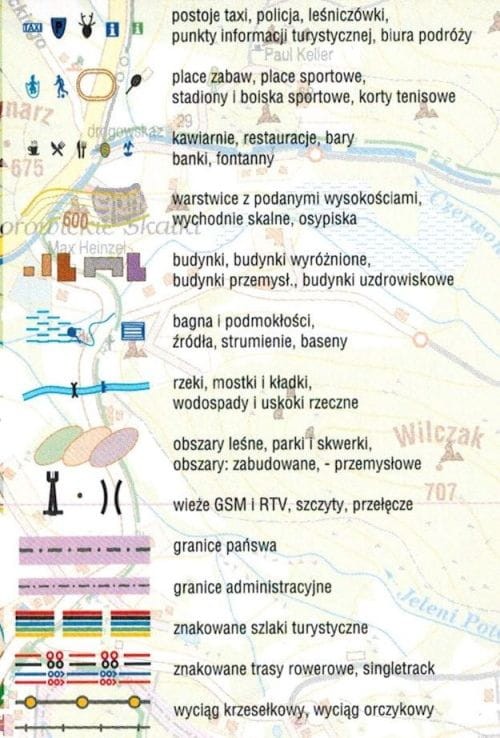 Karpacz. Mapa turystyczna / Plan miasta wydawnictwa Galileos. Legenda 2