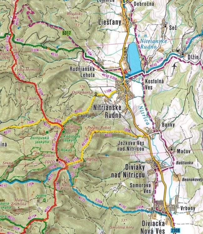 Trybecz, Góry Inowieckie / Tribec, Povazsky Inovec, Vtacnik. Mapa turystyczna 225 wydawnictwa Shocart. Fragment 2